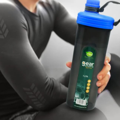 Motivational Sports Water Bottle with Time Marker – Leakproof Drinking Bottle