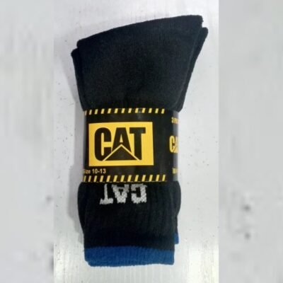Men's Heavy-Duty Thermal Work Socks | 3 Pair Pack | Pure Black Thick Cotton Blend Winter Socks