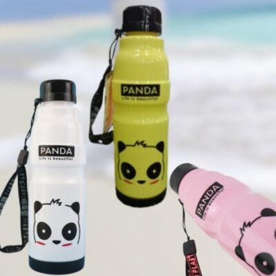 Cute Panda Water Bottle for Kids & Adults – 650ml Leakproof Drinking Bottle with Carry Strap