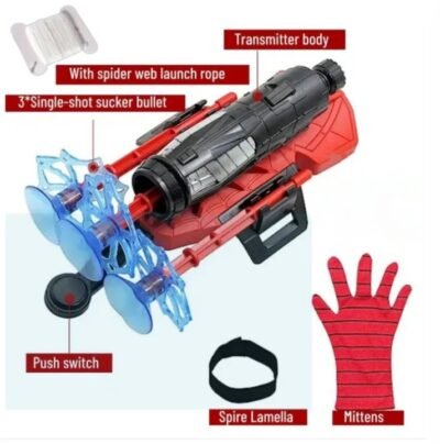Spider Web Shooter Launcher Glove Set for Kids with Suction Darts & Rope