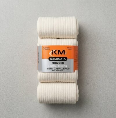 Men's Long Support White Socks | 3-Pair Pack | Heavy Duty Thermal Adult Free Size | Made in Pakistan